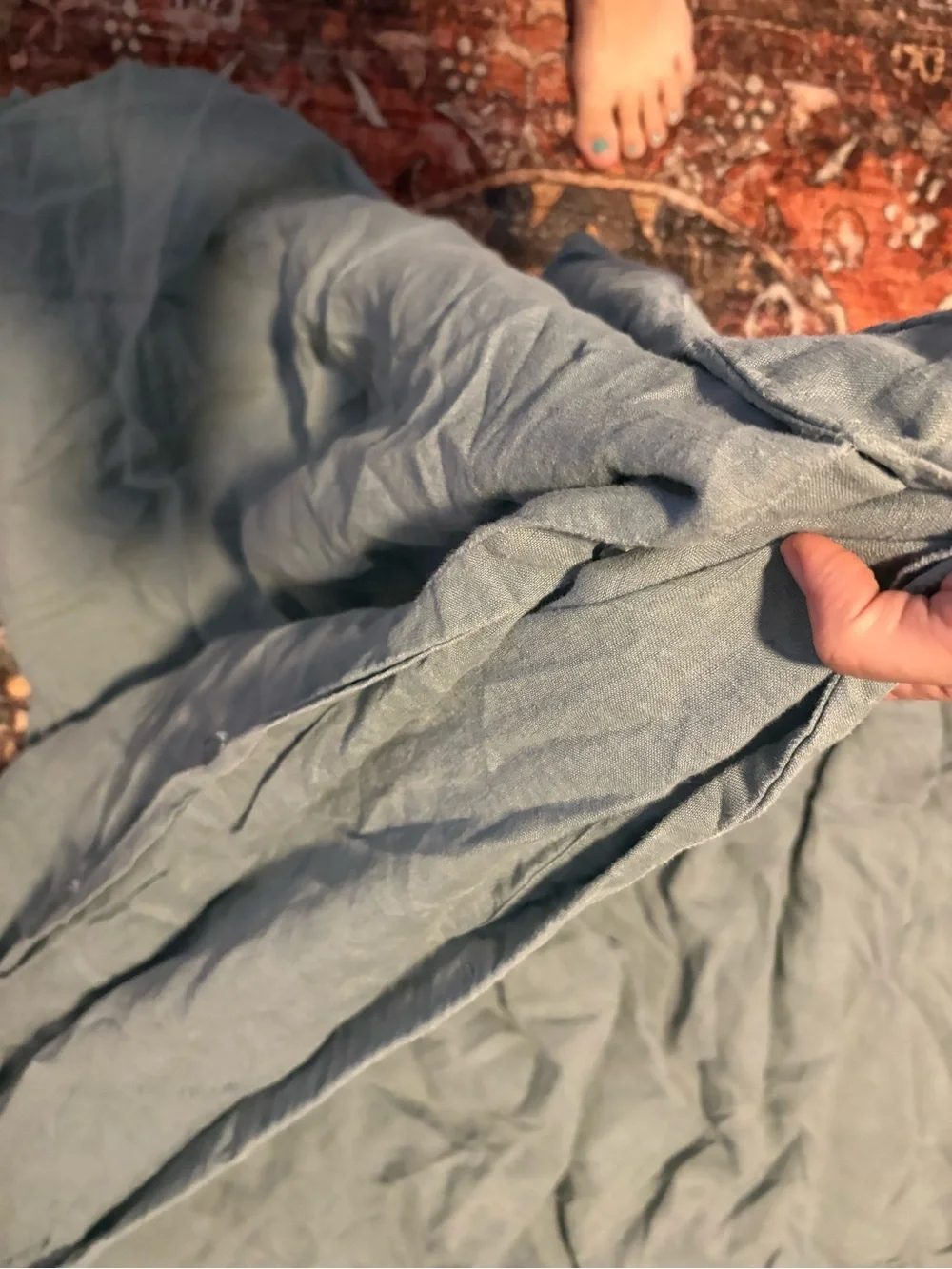 Quince KING 100 Linen Duvet Cover, fitted AND flat sheet set in gray